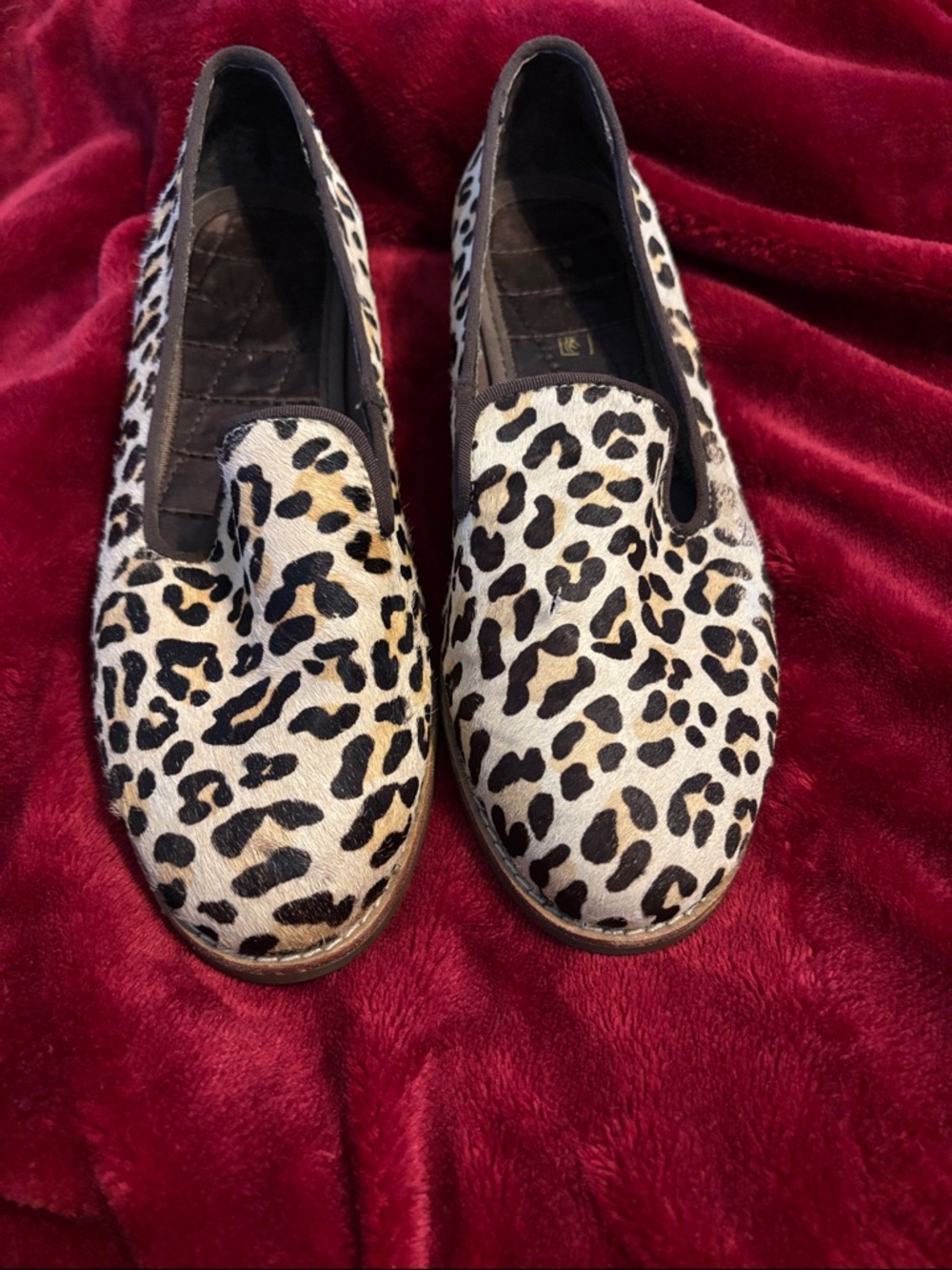 Sperry Leopard Print Slip-On Flats - Black & Cream